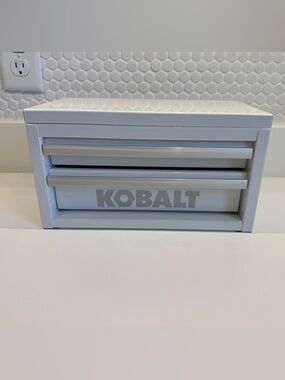 Kobalt Small Mini Metal Tool Chest Jewelry Box- White